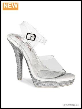 The Shoe Fairy Iconic Olympian Clear Bikini Fitness Competition Heel,